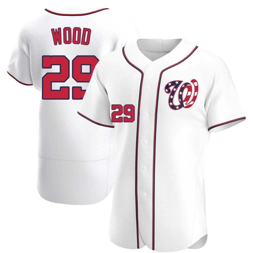 Authentic James Wood Men's Washington Nationals White Alternate Jersey Authentic James Wood Men's Washington Nationals White Alternate Jersey