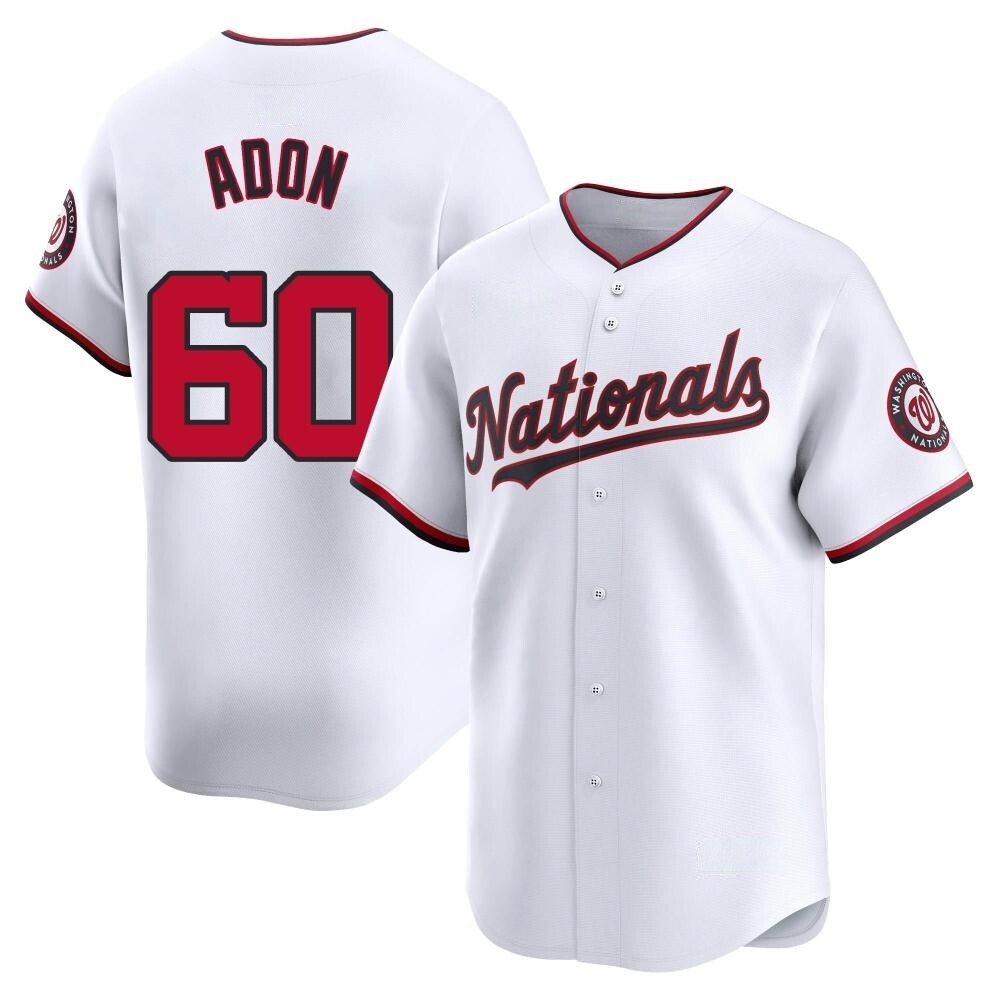 Limited Joan Adon Men's Washington Nationals White Home Jersey Limited Joan Adon Men's Washington Nationals White Home Jersey