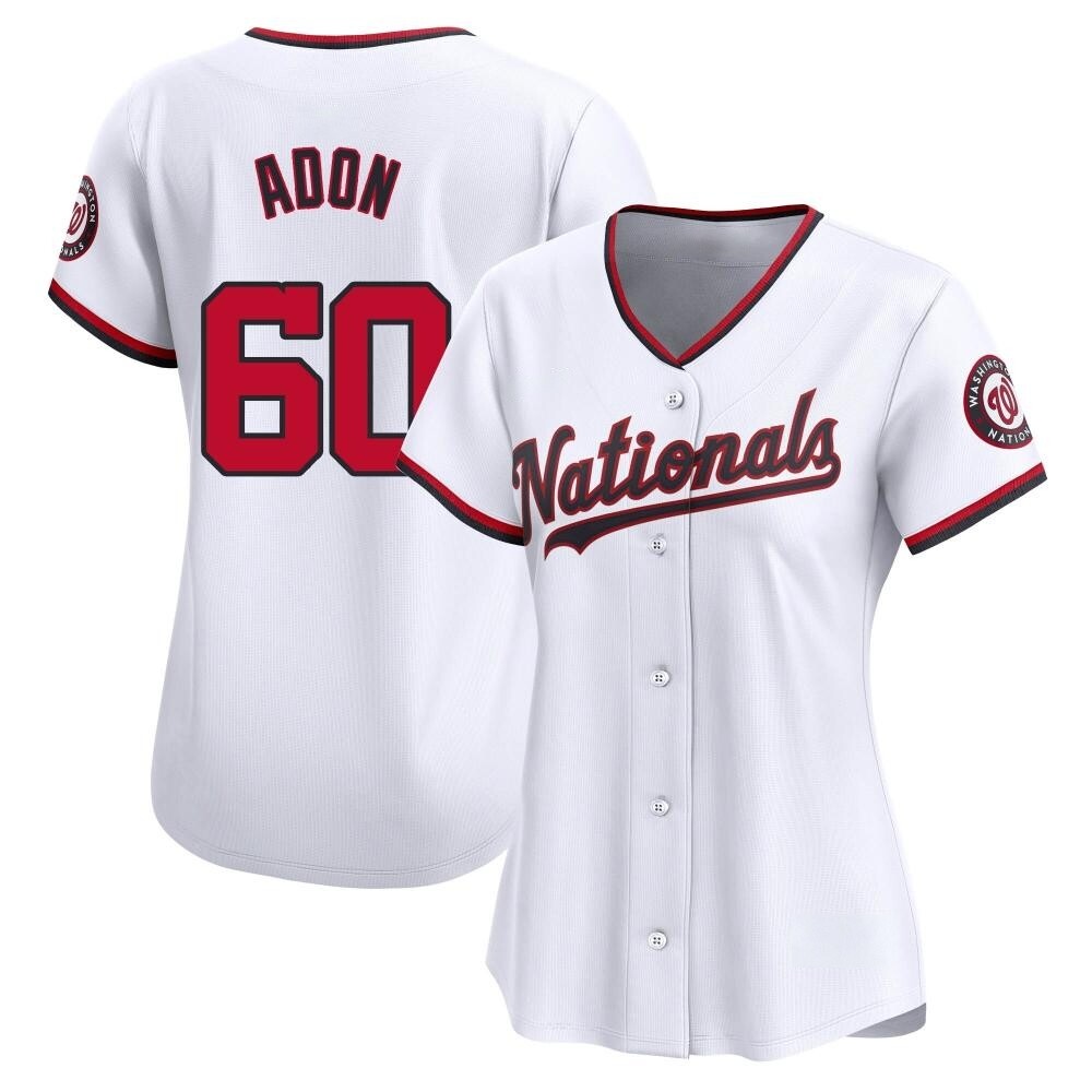 Limited Joan Adon Women's Washington Nationals White Home Jersey