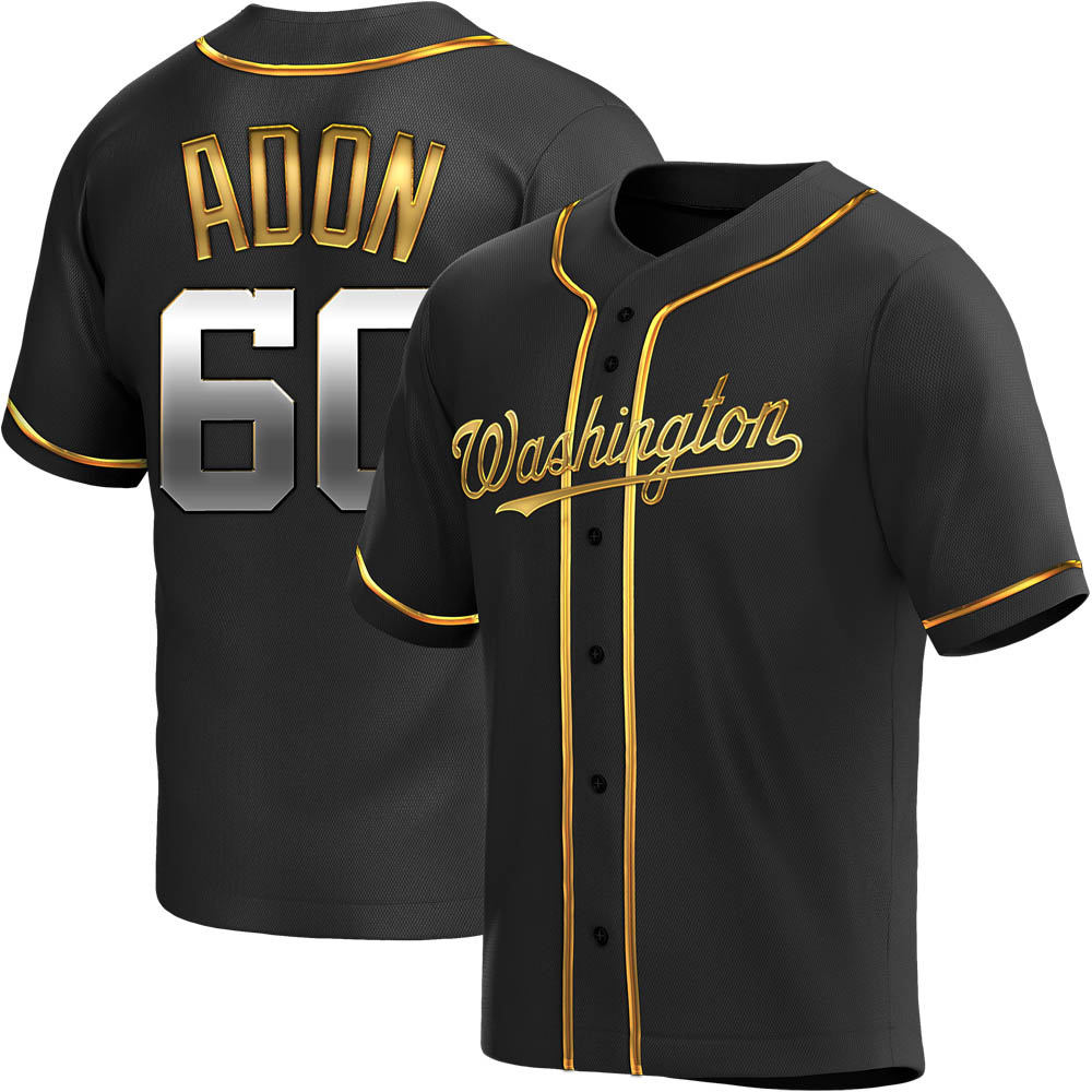 Replica Joan Adon Men's Washington Nationals Black Golden Alternate Jersey Replica Joan Adon Men's Washington Nationals Black Golden Alternate Jersey