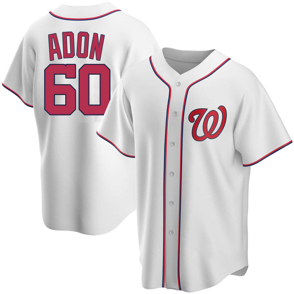 Replica Joan Adon Men's Washington Nationals White Home Jersey Replica Joan Adon Men's Washington Nationals White Home Jersey