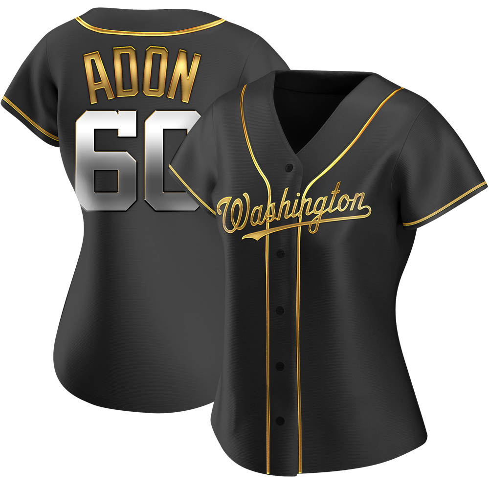 Replica Joan Adon Women's Washington Nationals Black Golden Alternate Jersey Replica Joan Adon Women's Washington Nationals Black Golden Alternate Jersey