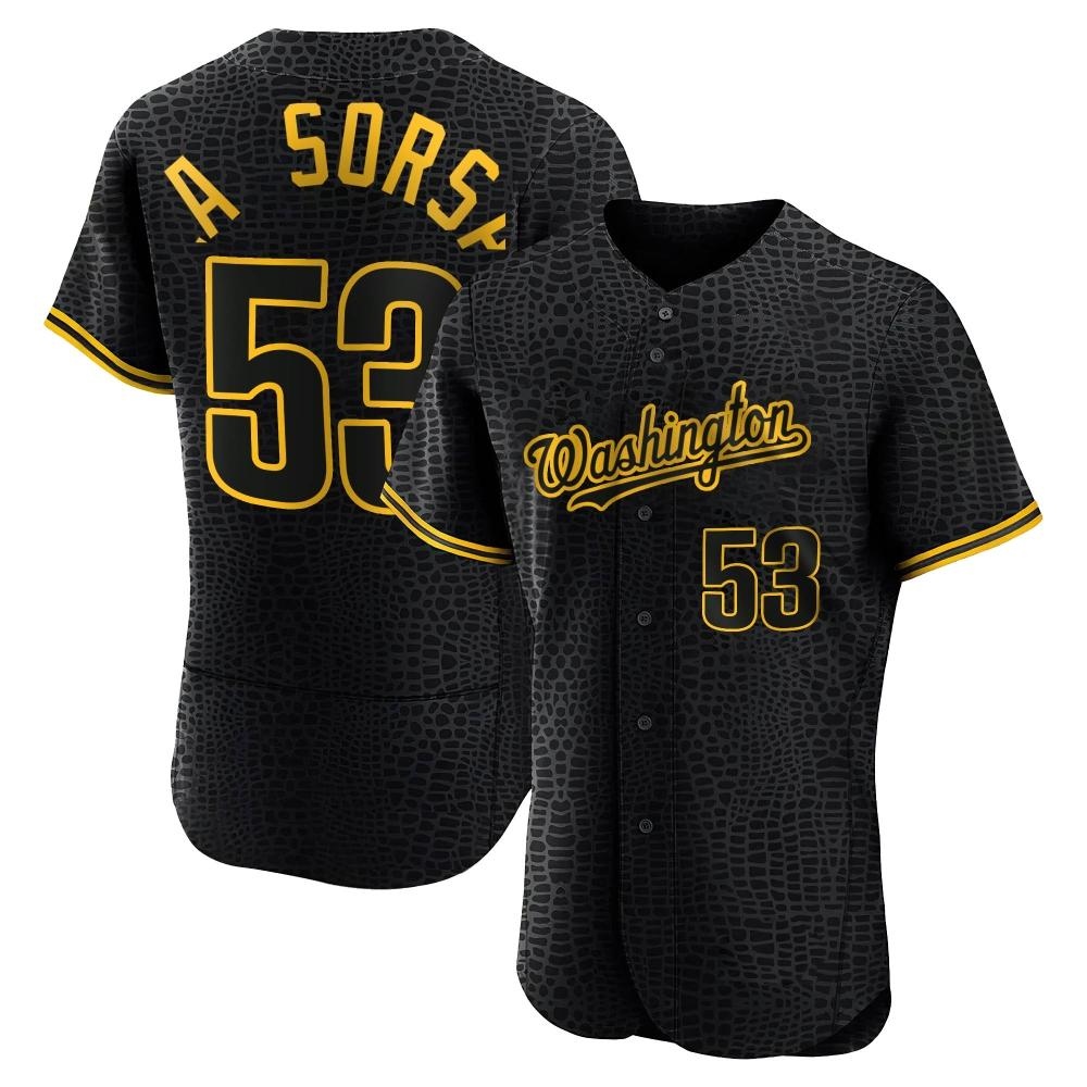 Authentic Joe La Sorsa Men's Washington Nationals Black Snake Skin City Jersey Authentic Joe La Sorsa Men's Washington Nationals Black Snake Skin City Jersey