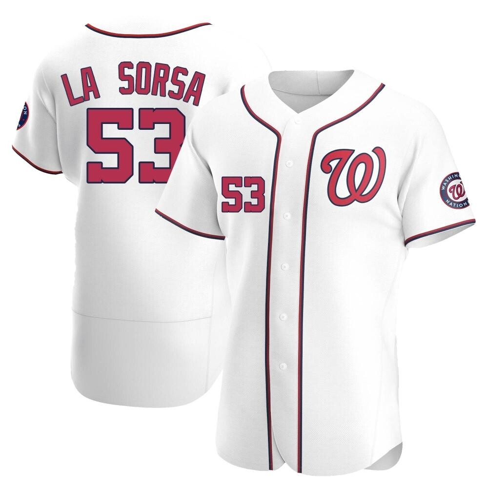 Authentic Joe La Sorsa Men's Washington Nationals White Home Jersey Authentic Joe La Sorsa Men's Washington Nationals White Home Jersey