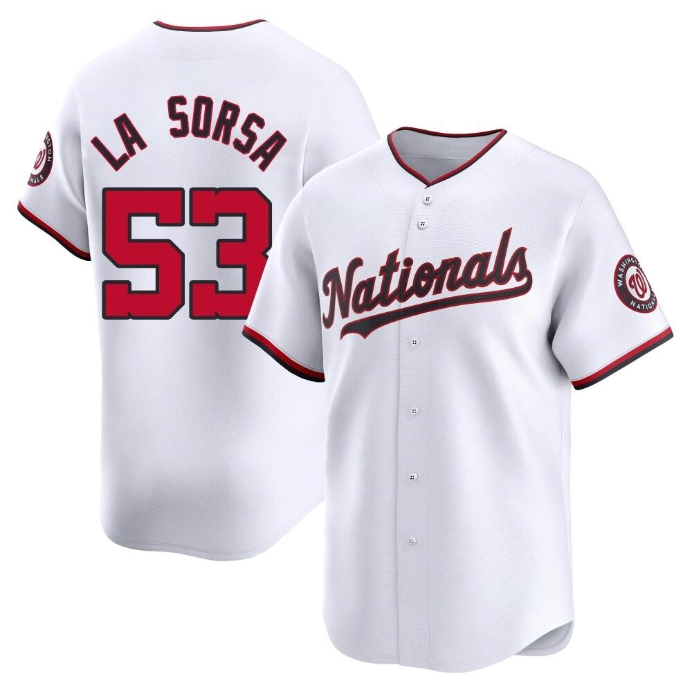 Limited Joe La Sorsa Men's Washington Nationals White Home Jersey Limited Joe La Sorsa Men's Washington Nationals White Home Jersey