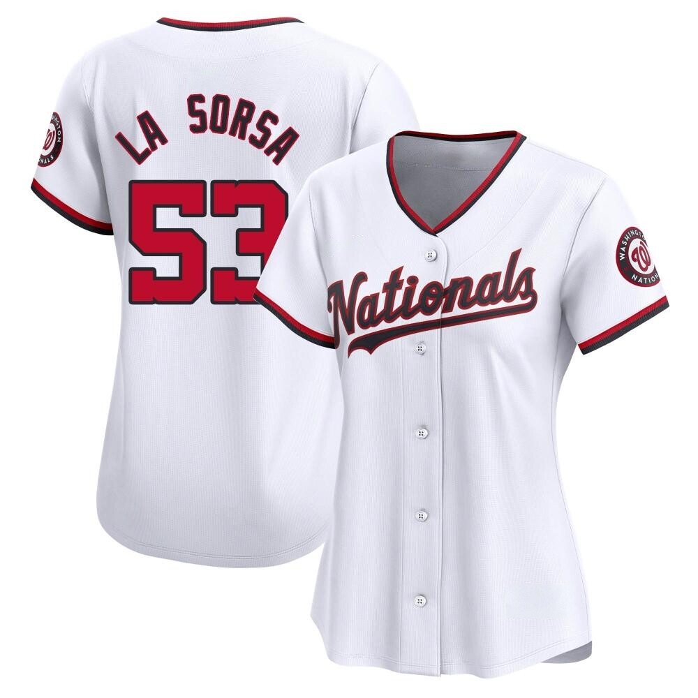 Limited Joe La Sorsa Women's Washington Nationals White Home Jersey Limited Joe La Sorsa Women's Washington Nationals White Home Jersey