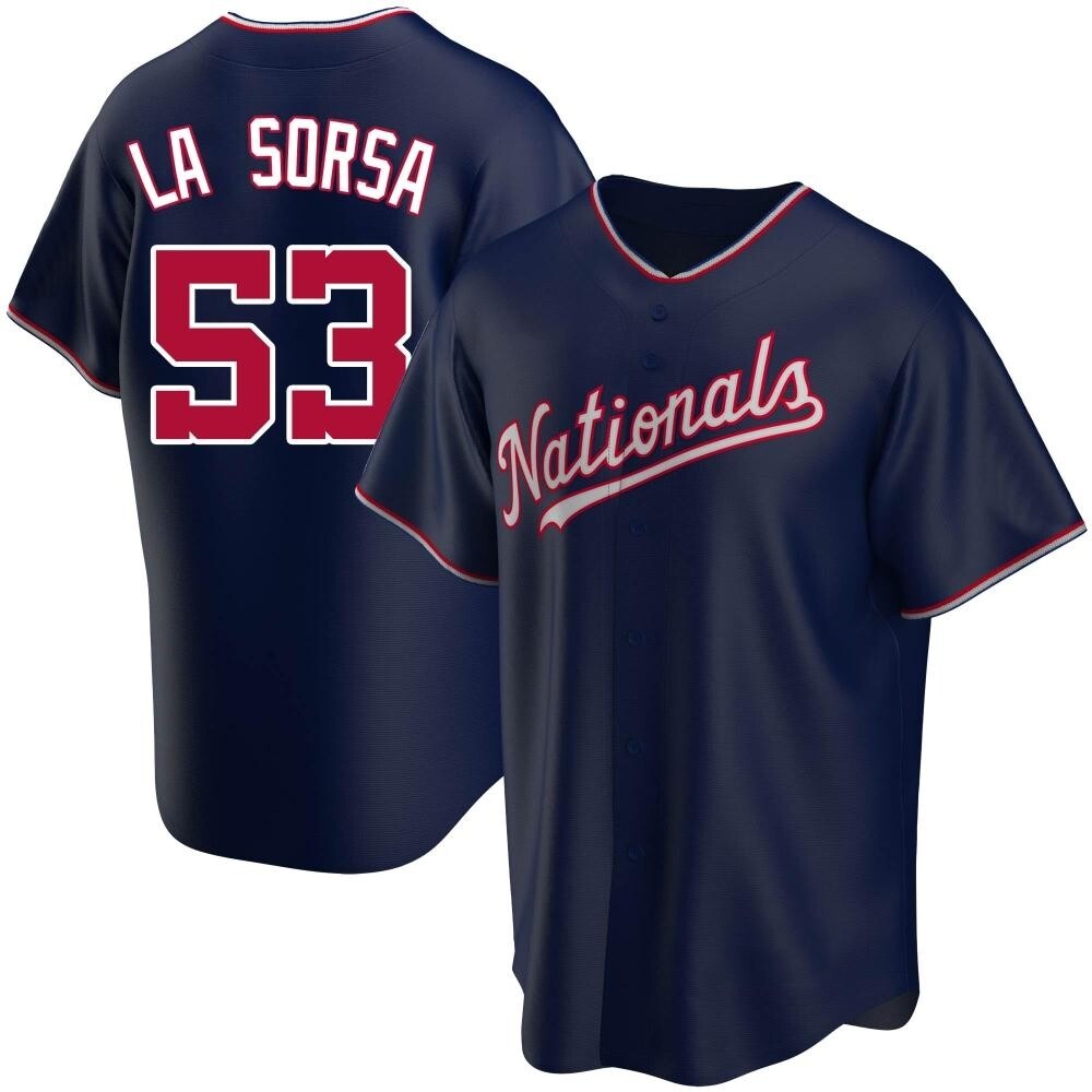 Replica Joe La Sorsa Men's Washington Nationals Navy Alternate Jersey Replica Joe La Sorsa Men's Washington Nationals Navy Alternate Jersey