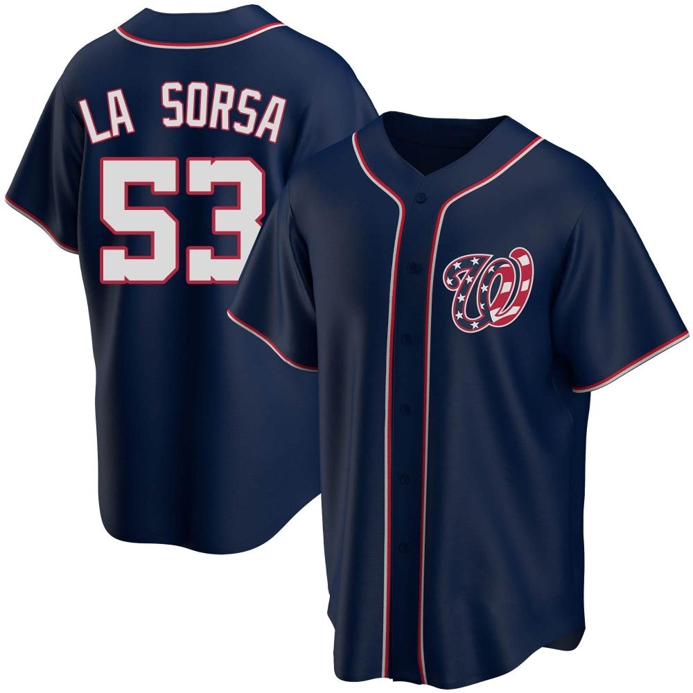 Replica Joe La Sorsa Men's Washington Nationals Navy Alternate Team Jersey Replica Joe La Sorsa Men's Washington Nationals Navy Alternate Team Jersey