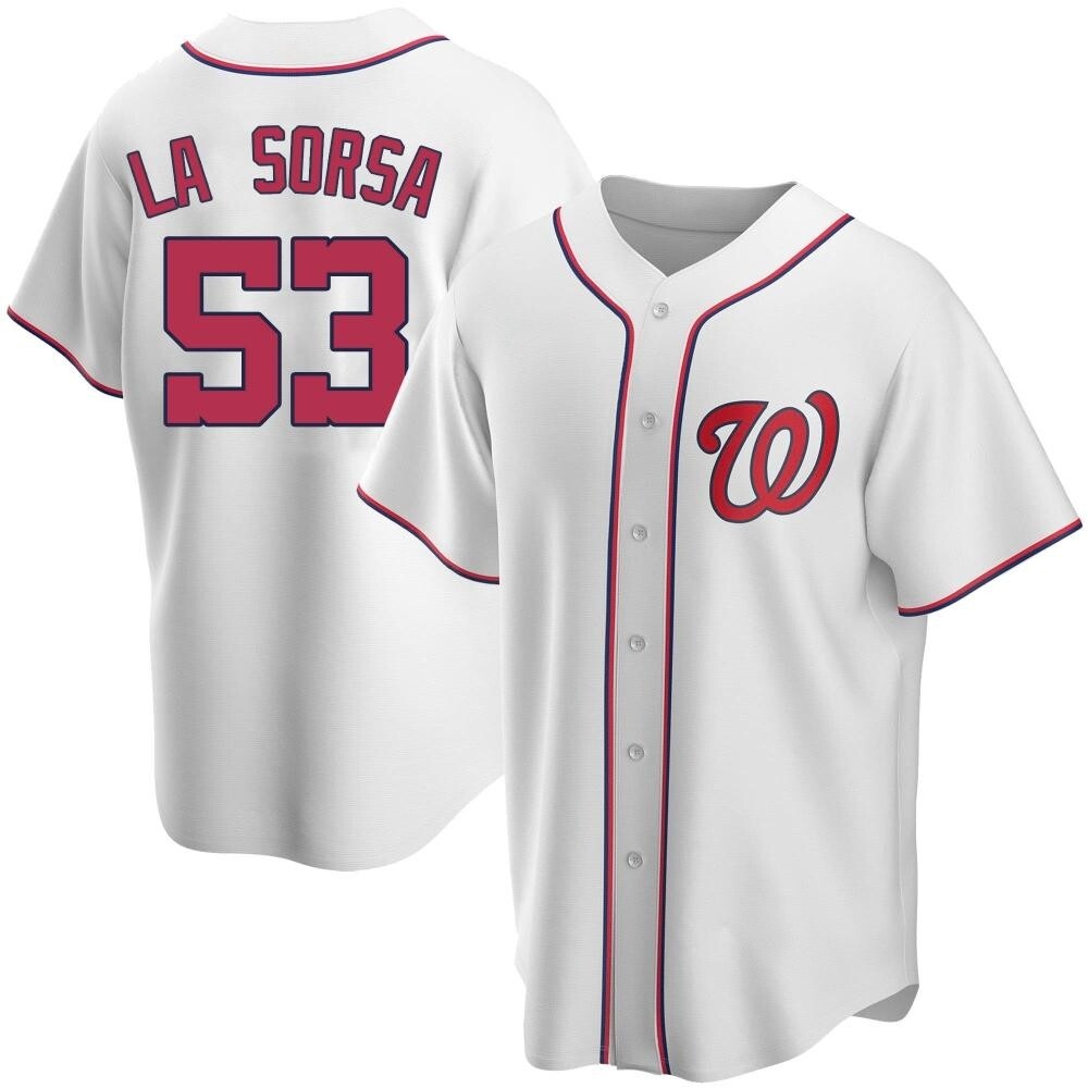 Replica Joe La Sorsa Men's Washington Nationals White Home Jersey Replica Joe La Sorsa Men's Washington Nationals White Home Jersey
