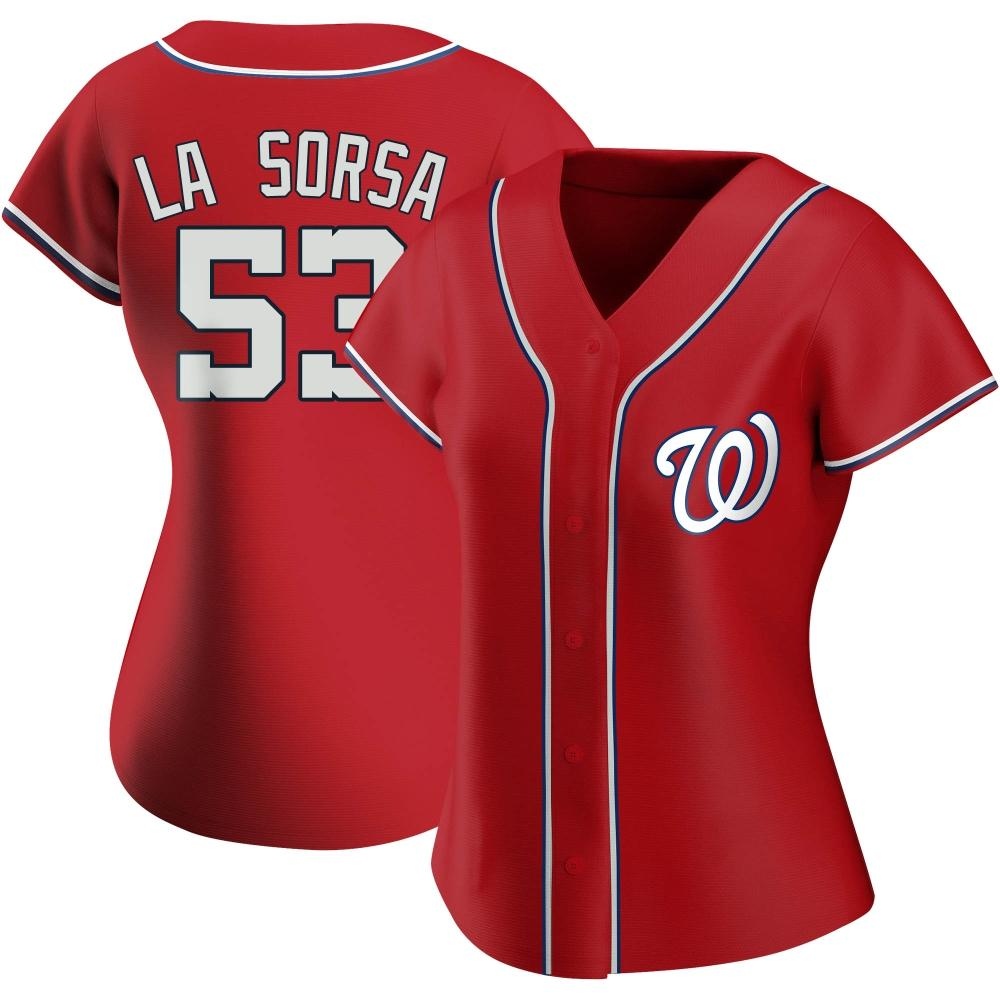Replica Joe La Sorsa Women's Washington Nationals Red Alternate Jersey Replica Joe La Sorsa Women's Washington Nationals Red Alternate Jersey