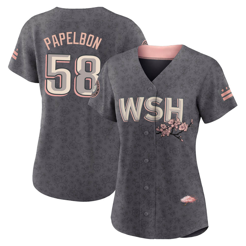 Authentic Jonathan Papelbon Women's Washington Nationals Gray 2022 City Connect Jersey Authentic Jonathan Papelbon Women's Washington Nationals Gray 2022 City Connect Jersey