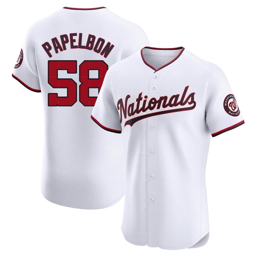 Elite Jonathan Papelbon Men's Washington Nationals White Home Jersey Elite Jonathan Papelbon Men's Washington Nationals White Home Jersey