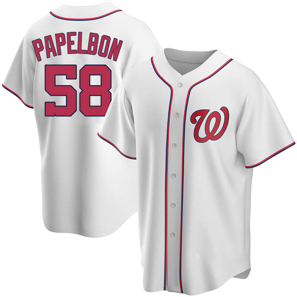 Replica Jonathan Papelbon Men's Washington Nationals White Home Jersey Replica Jonathan Papelbon Men's Washington Nationals White Home Jersey