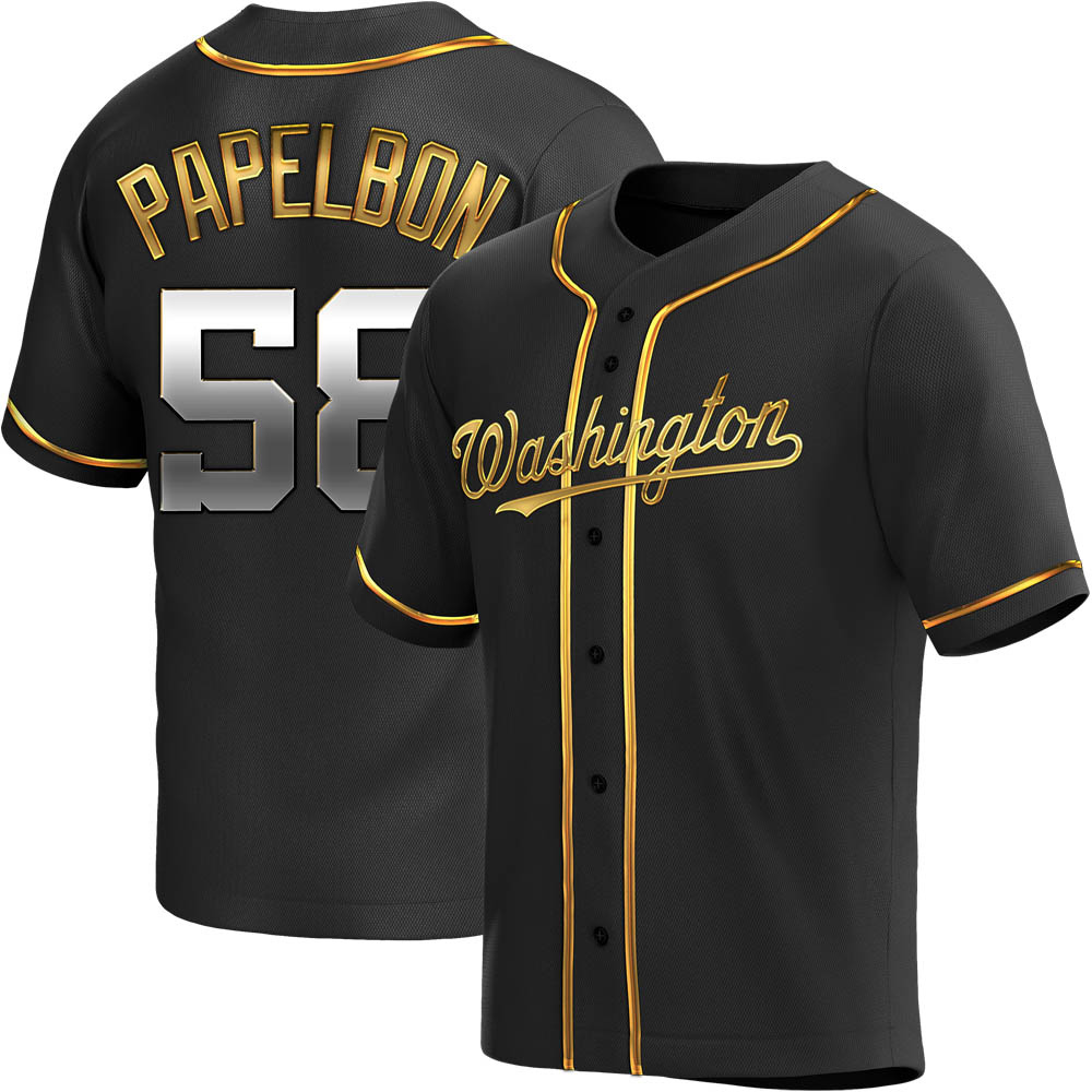 Replica Jonathan Papelbon Youth Washington Nationals Black Golden Alternate Jersey Replica Jonathan Papelbon Youth Washington Nationals Black Golden Alternate Jersey
