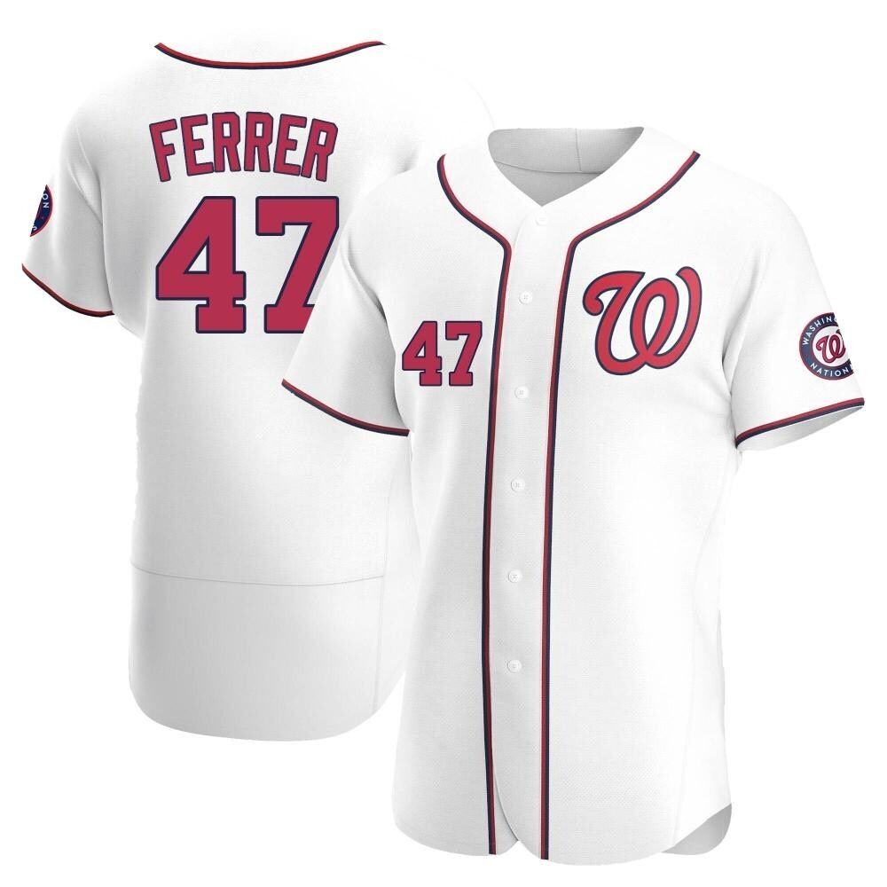Authentic Jose Ferrer Men's Washington Nationals White Home Jersey Authentic Jose Ferrer Men's Washington Nationals White Home Jersey