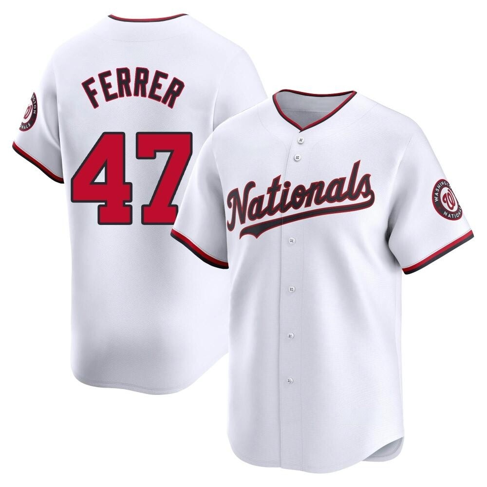 Limited Jose Ferrer Men's Washington Nationals White Home Jersey Limited Jose Ferrer Men's Washington Nationals White Home Jersey