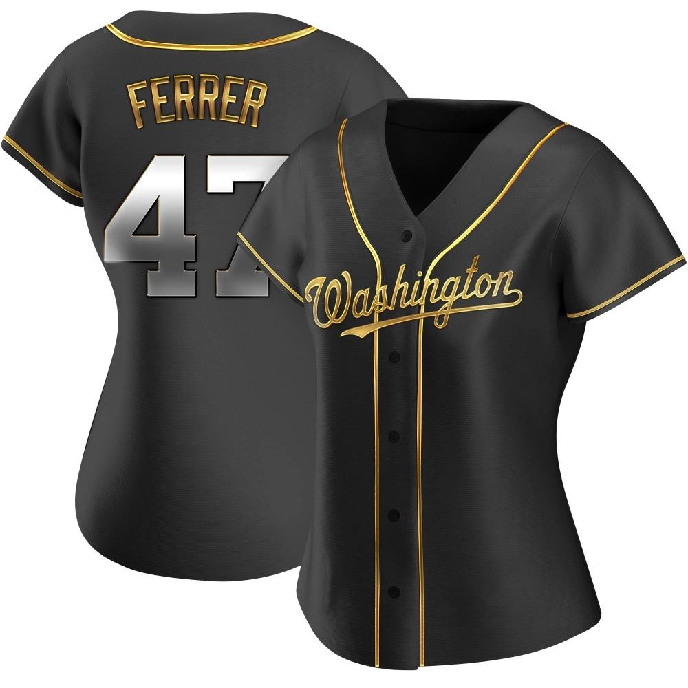 Replica Jose Ferrer Women's Washington Nationals Black Golden Alternate Jersey Replica Jose Ferrer Women's Washington Nationals Black Golden Alternate Jersey