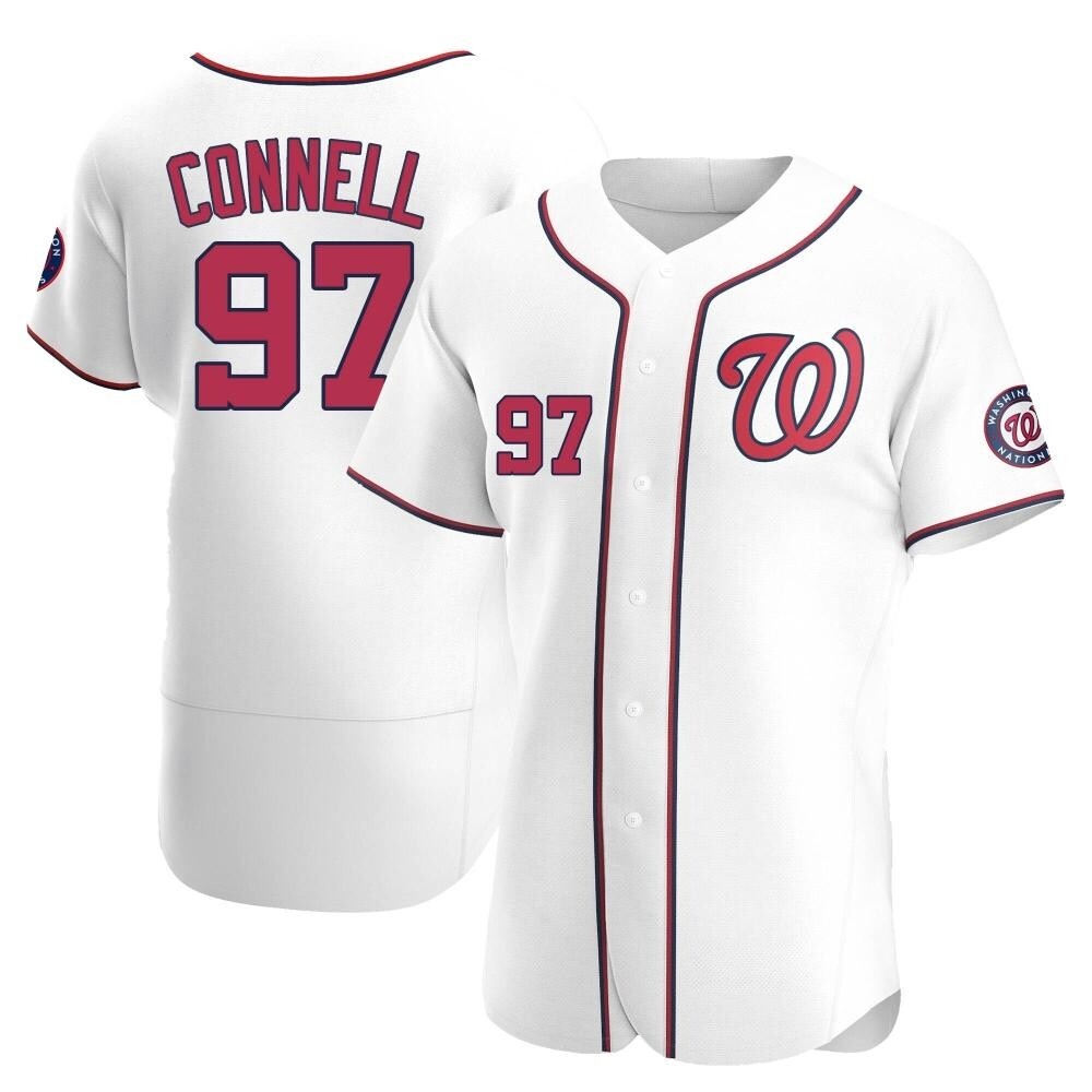 Authentic Justin Connell Men's Washington Nationals White Home Jersey Authentic Justin Connell Men's Washington Nationals White Home Jersey