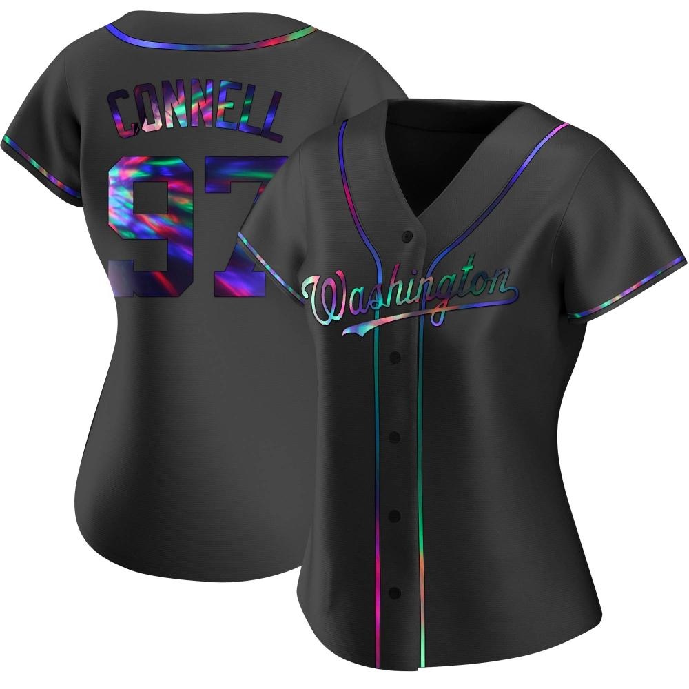 Replica Justin Connell Women's Washington Nationals Black Holographic Alternate Jersey Replica Justin Connell Women's Washington Nationals Black Holographic Alternate Jersey