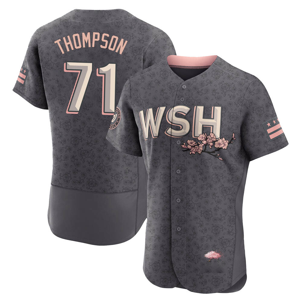 Authentic Mason Thompson Men's Washington Nationals Gray 2022 City Connect Jersey Authentic Mason Thompson Men's Washington Nationals Gray 2022 City Connect Jersey