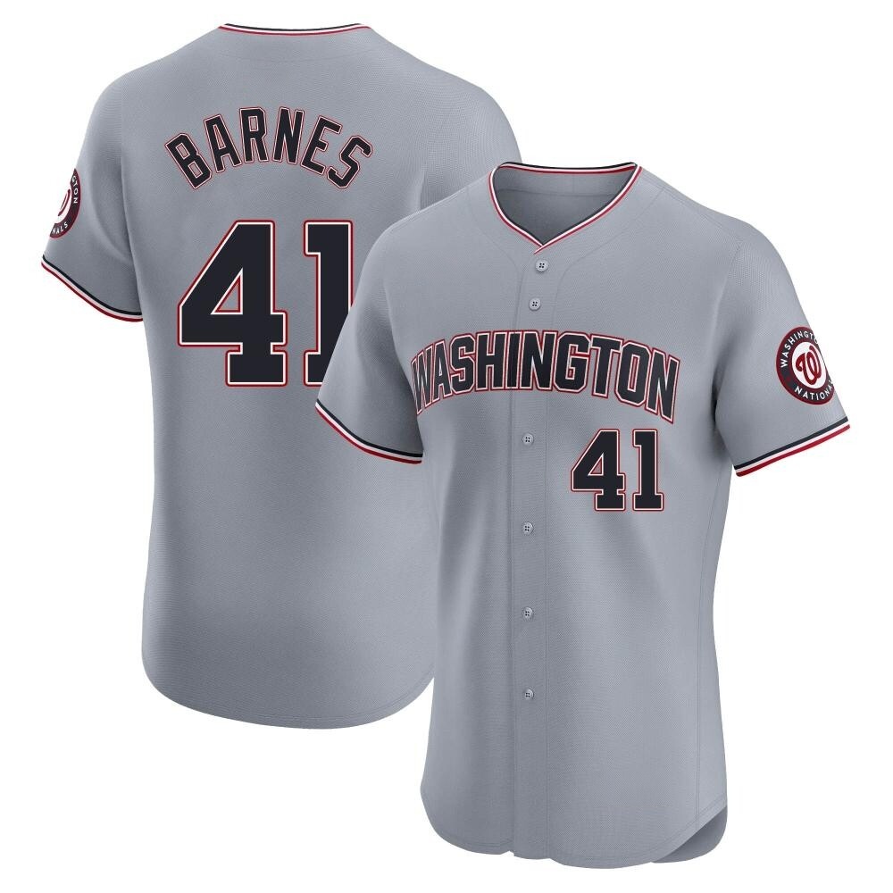 Elite Matt Barnes Men's Washington Nationals Gray Road Jersey Elite Matt Barnes Men's Washington Nationals Gray Road Jersey