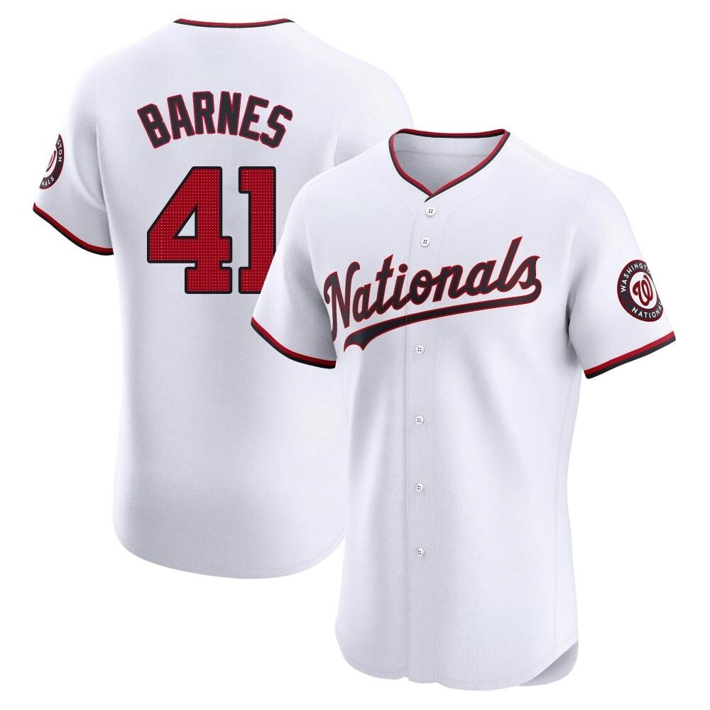 Elite Matt Barnes Men's Washington Nationals White Home Jersey Elite Matt Barnes Men's Washington Nationals White Home Jersey