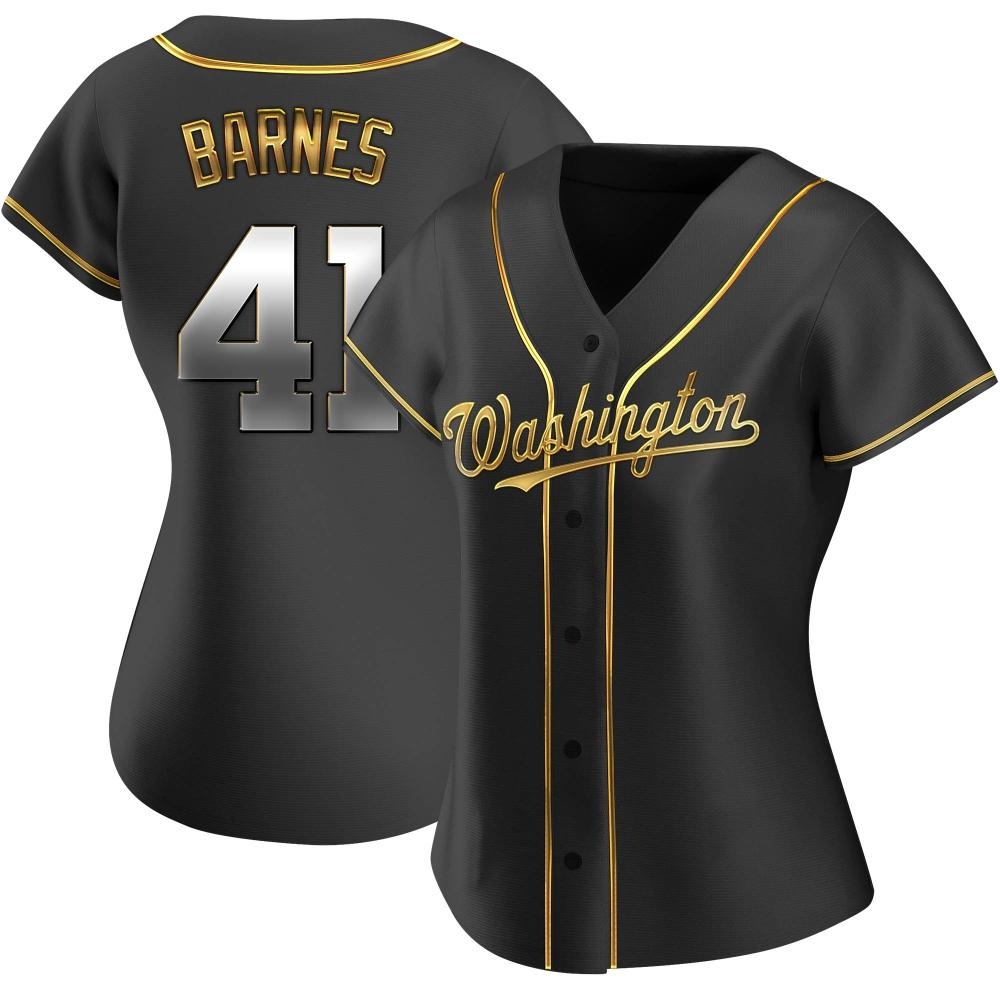 Replica Matt Barnes Women's Washington Nationals Black Golden Alternate Jersey Replica Matt Barnes Women's Washington Nationals Black Golden Alternate Jersey