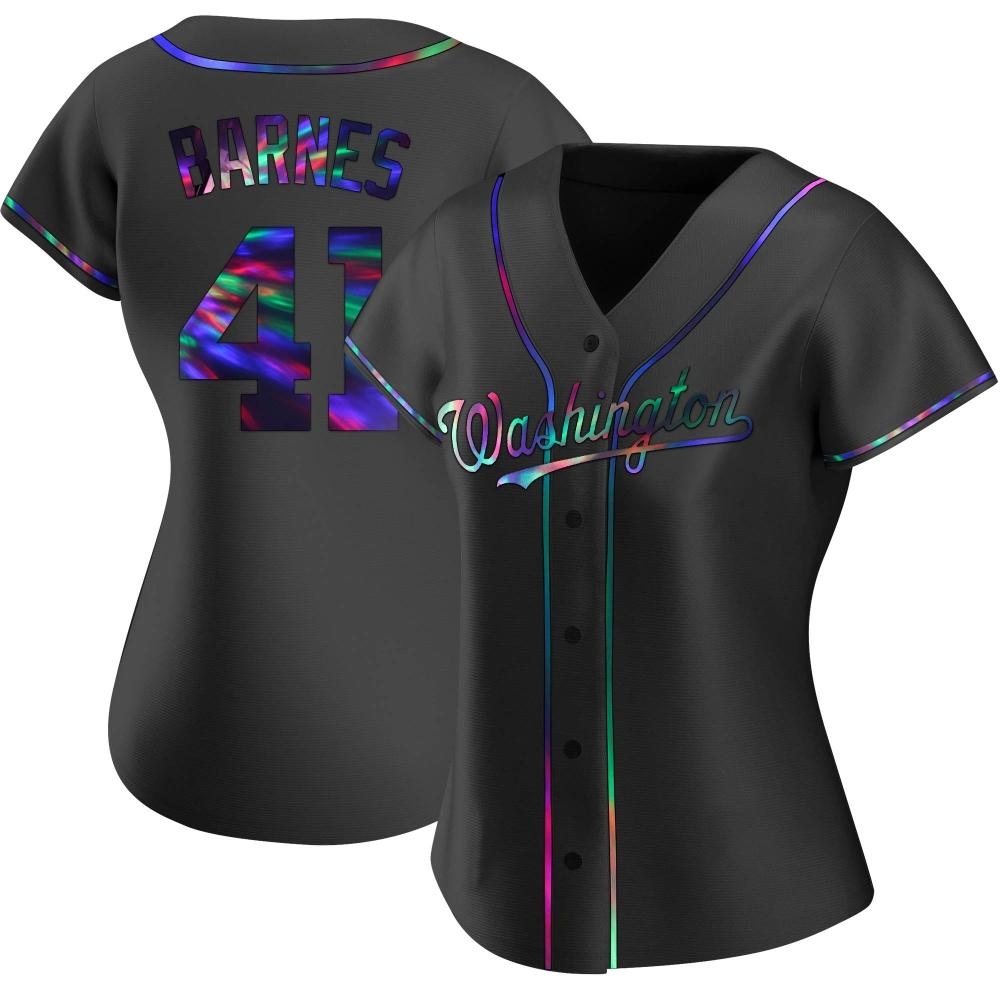 Replica Matt Barnes Women's Washington Nationals Black Holographic Alternate Jersey Replica Matt Barnes Women's Washington Nationals Black Holographic Alternate Jersey