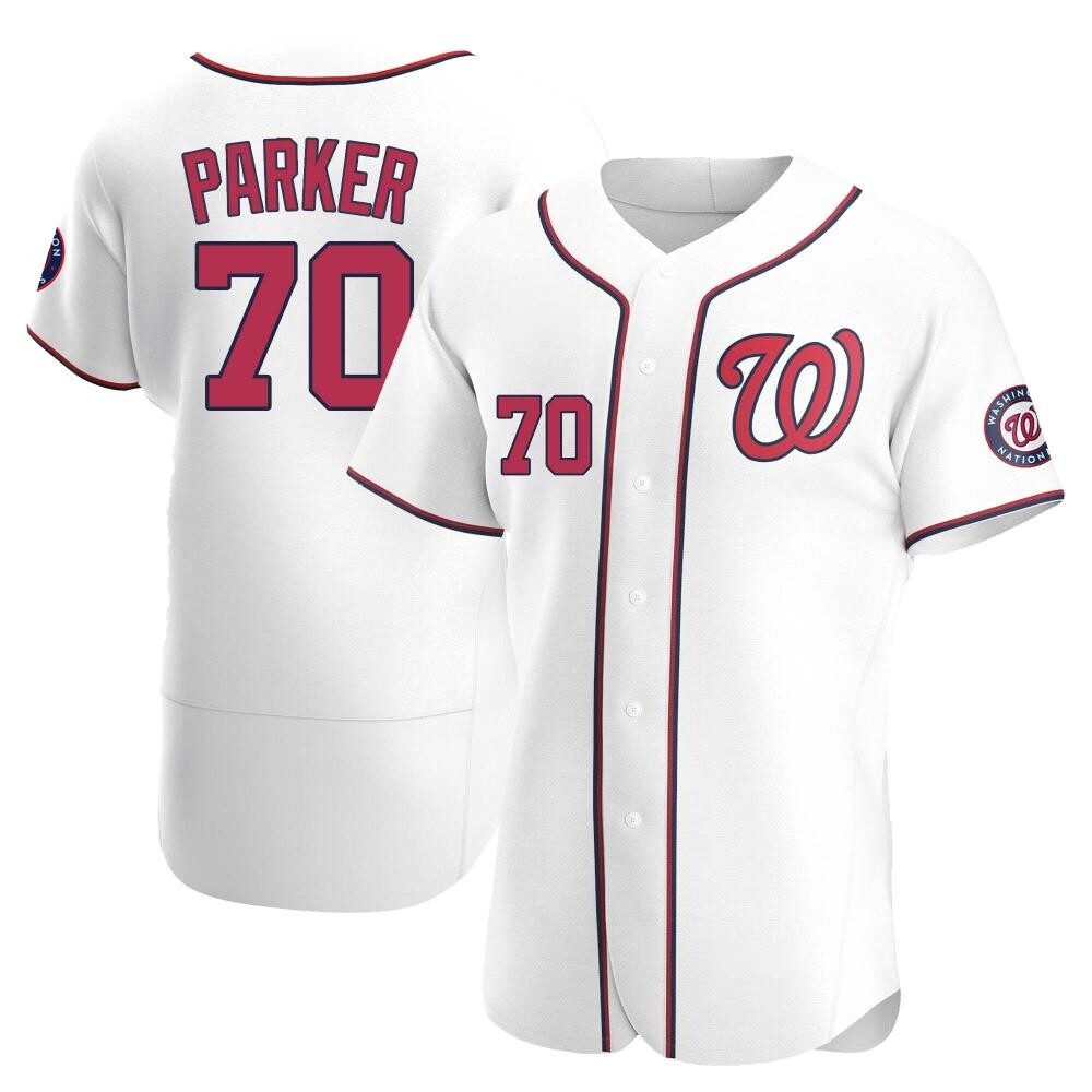 Authentic Mitchell Parker Men's Washington Nationals White Home Jersey Authentic Mitchell Parker Men's Washington Nationals White Home Jersey