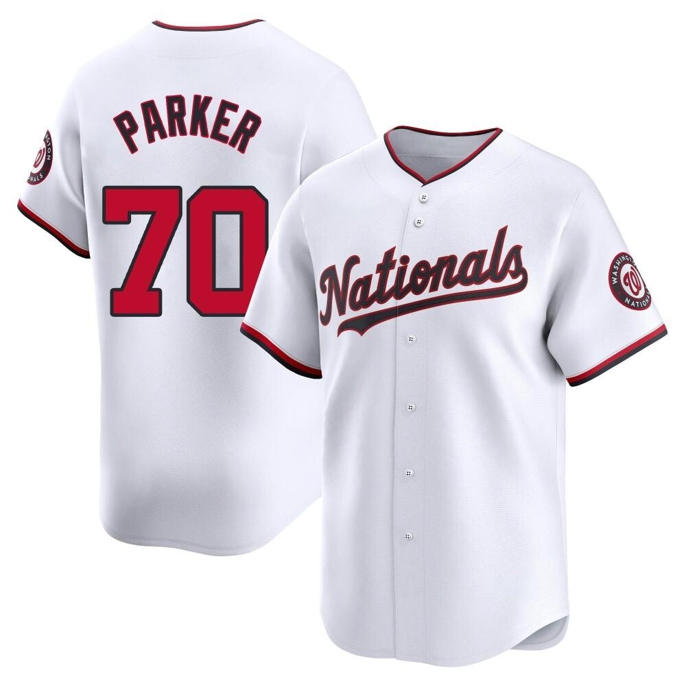 Limited Mitchell Parker Men's Washington Nationals White Home Jersey Limited Mitchell Parker Men's Washington Nationals White Home Jersey