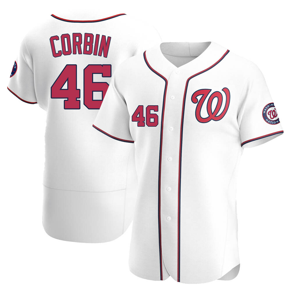 Authentic Patrick Corbin Men's Washington Nationals White Home Jersey Authentic Patrick Corbin Men's Washington Nationals White Home Jersey