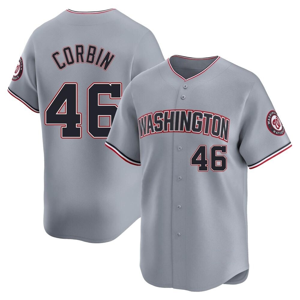 Limited Patrick Corbin Men's Washington Nationals Gray Road Jersey Limited Patrick Corbin Men's Washington Nationals Gray Road Jersey