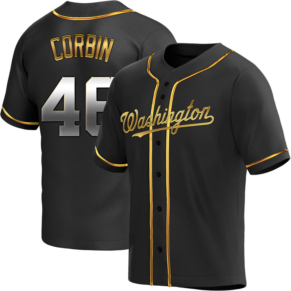 Replica Patrick Corbin Men's Washington Nationals Black Golden Alternate Jersey Replica Patrick Corbin Men's Washington Nationals Black Golden Alternate Jersey