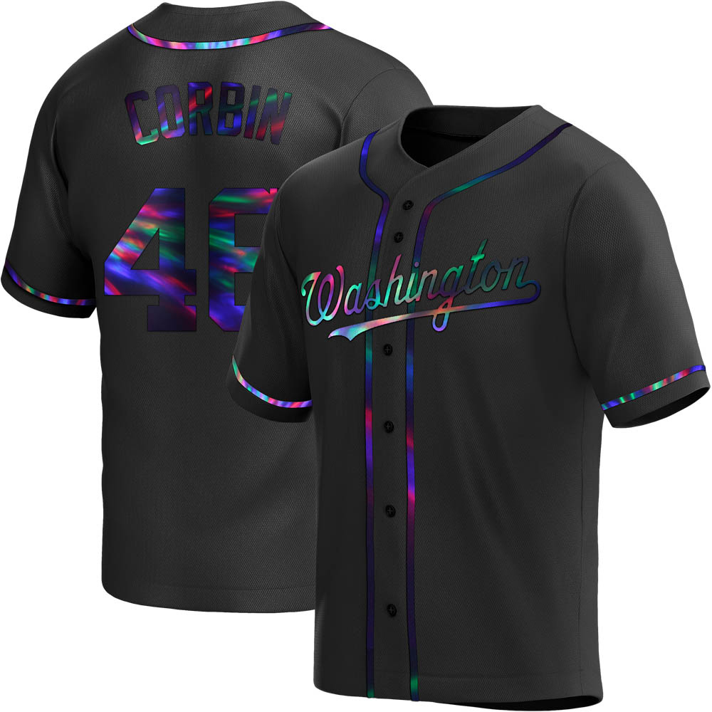 Replica Patrick Corbin Men's Washington Nationals Black Holographic Alternate Jersey Replica Patrick Corbin Men's Washington Nationals Black Holographic Alternate Jersey