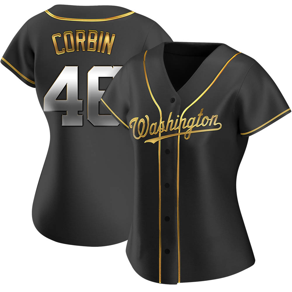 Replica Patrick Corbin Women's Washington Nationals Black Golden Alternate Jersey Replica Patrick Corbin Women's Washington Nationals Black Golden Alternate Jersey