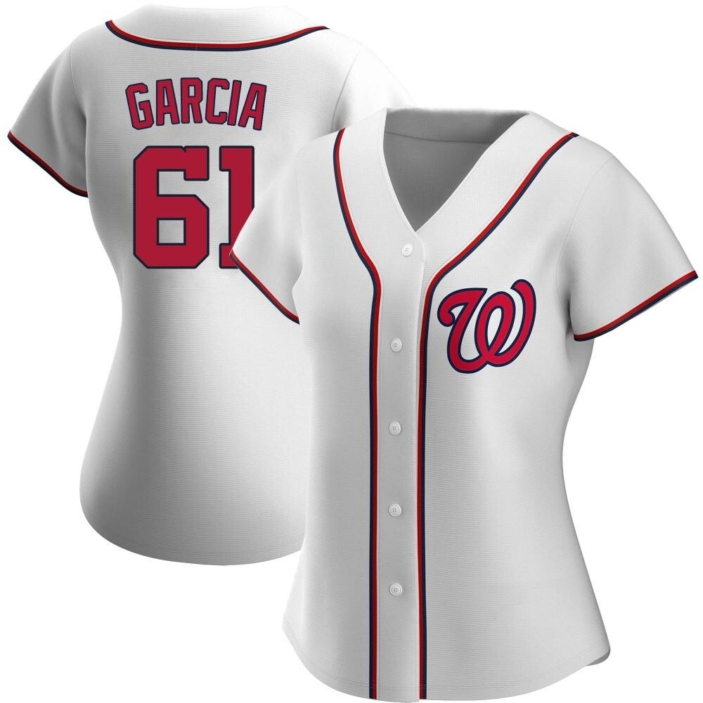 Authentic Robert Garcia Women's Washington Nationals White Home Jersey Authentic Robert Garcia Women's Washington Nationals White Home Jersey