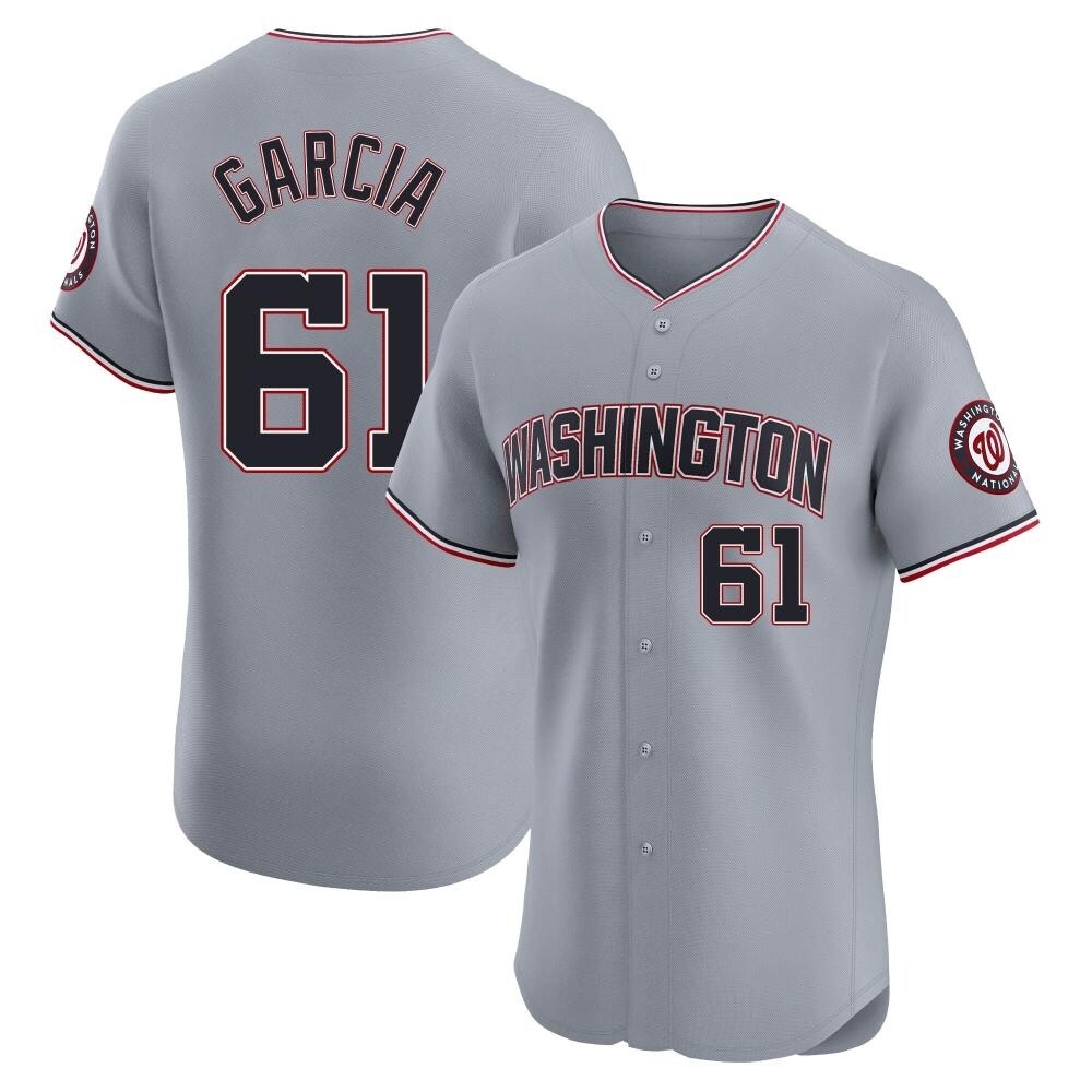 Elite Robert Garcia Men's Washington Nationals Gray Road Jersey Elite Robert Garcia Men's Washington Nationals Gray Road Jersey