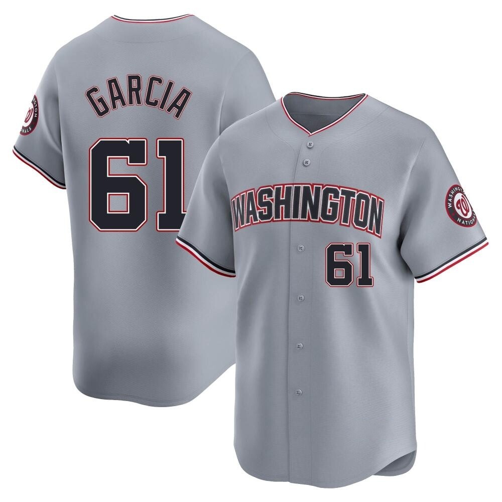 Limited Robert Garcia Men's Washington Nationals Gray Road Jersey Limited Robert Garcia Men's Washington Nationals Gray Road Jersey