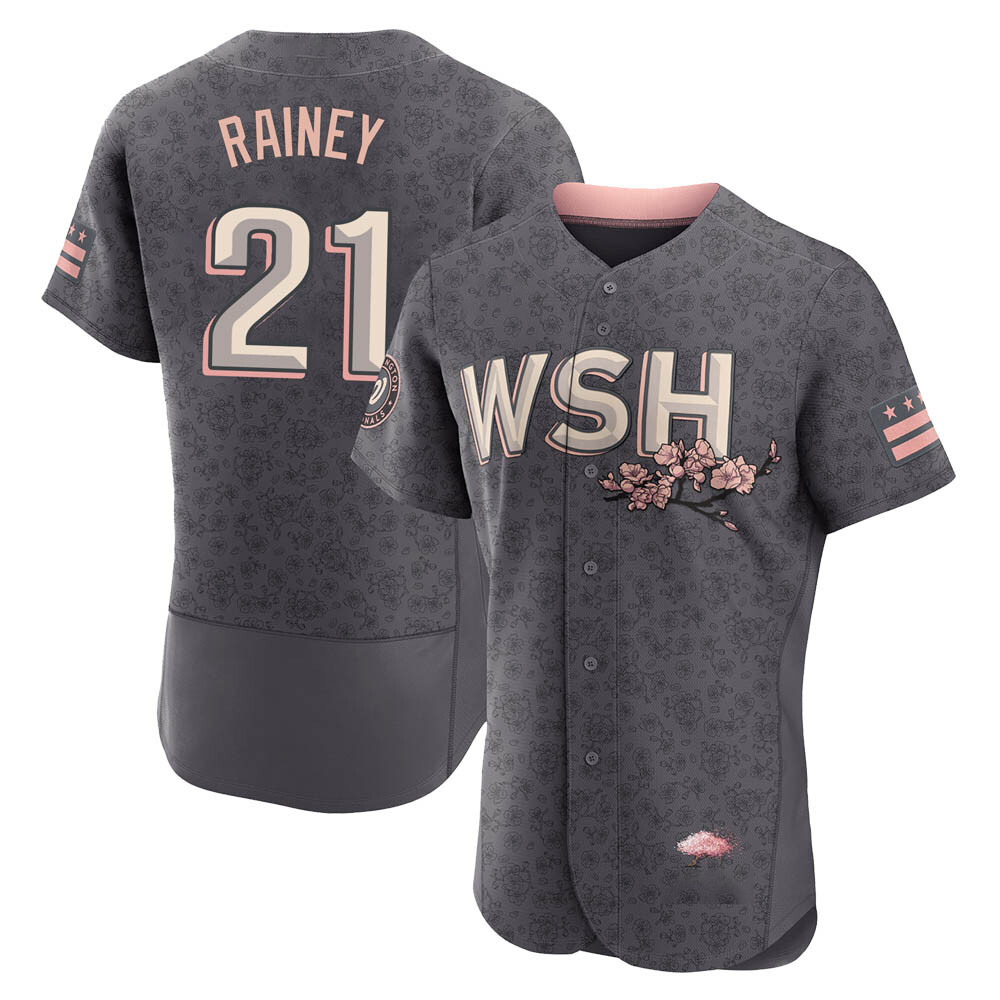 Authentic Tanner Rainey Men's Washington Nationals Gray 2022 City Connect Jersey Authentic Tanner Rainey Men's Washington Nationals Gray 2022 City Connect Jersey