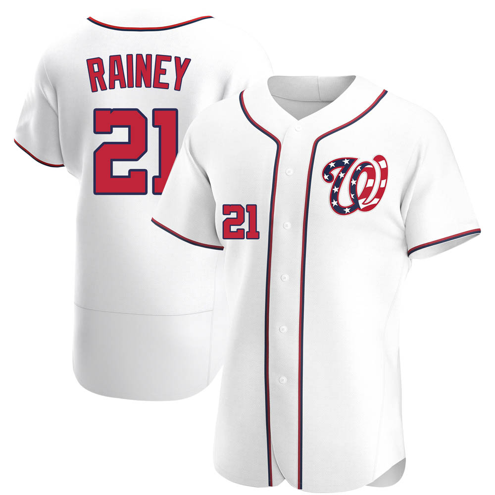 Authentic Tanner Rainey Men's Washington Nationals White Alternate Jersey Authentic Tanner Rainey Men's Washington Nationals White Alternate Jersey