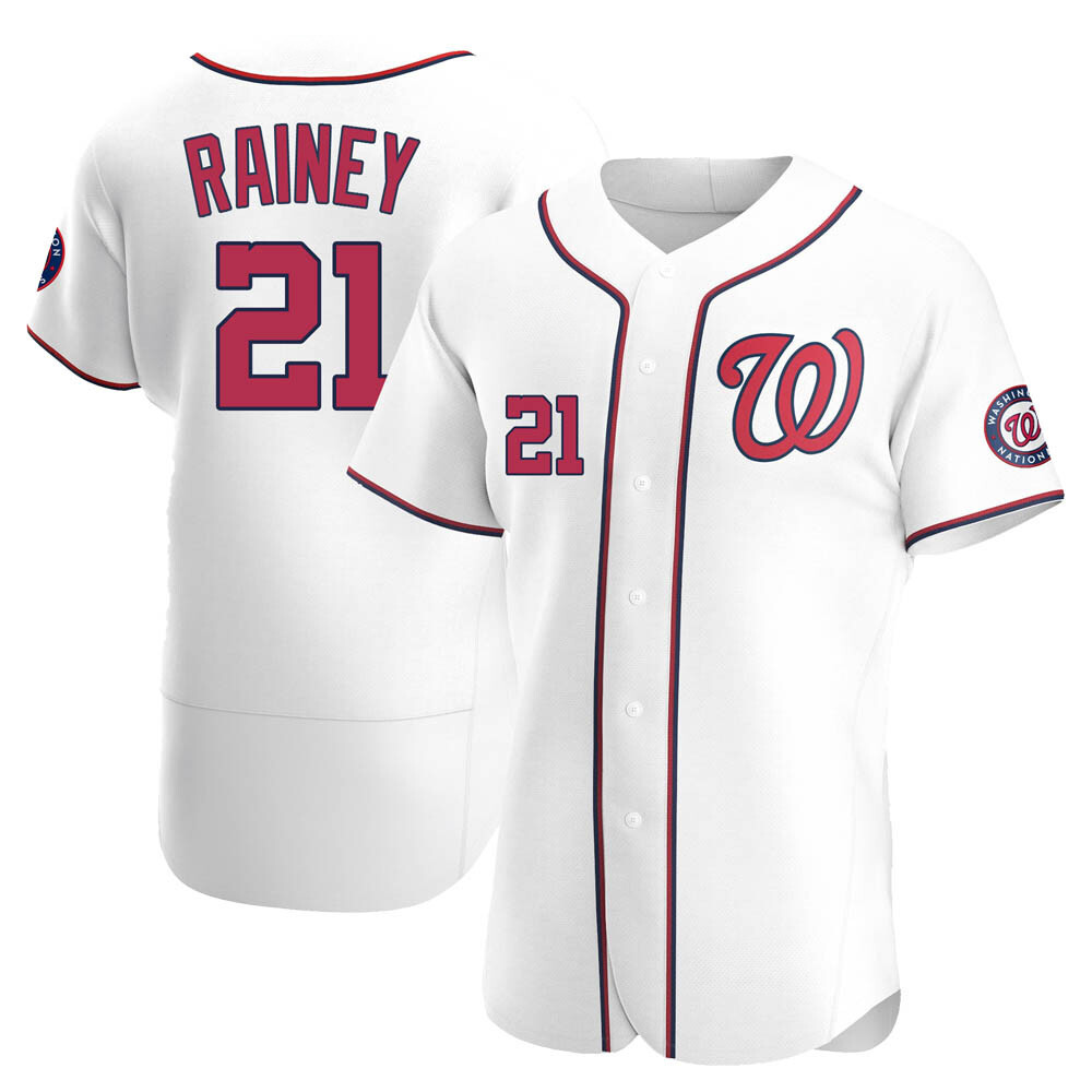 Authentic Tanner Rainey Men's Washington Nationals White Home Jersey Authentic Tanner Rainey Men's Washington Nationals White Home Jersey