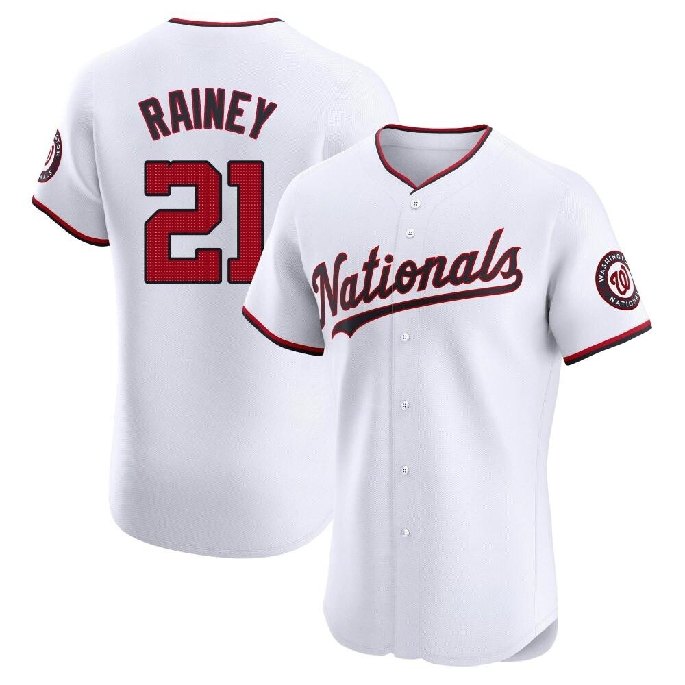 Elite Tanner Rainey Men's Washington Nationals White Home Jersey Elite Tanner Rainey Men's Washington Nationals White Home Jersey
