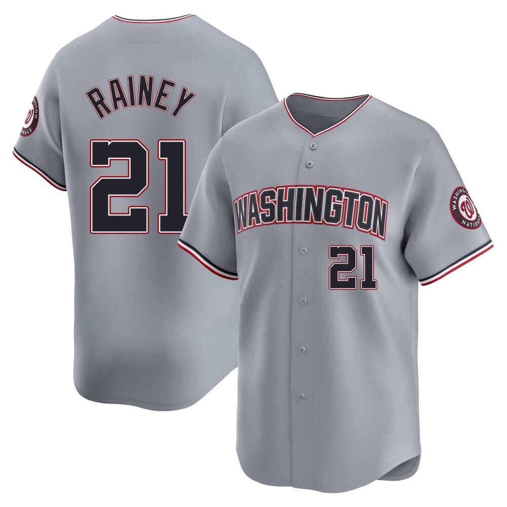Limited Tanner Rainey Men's Washington Nationals Gray Road Jersey Limited Tanner Rainey Men's Washington Nationals Gray Road Jersey