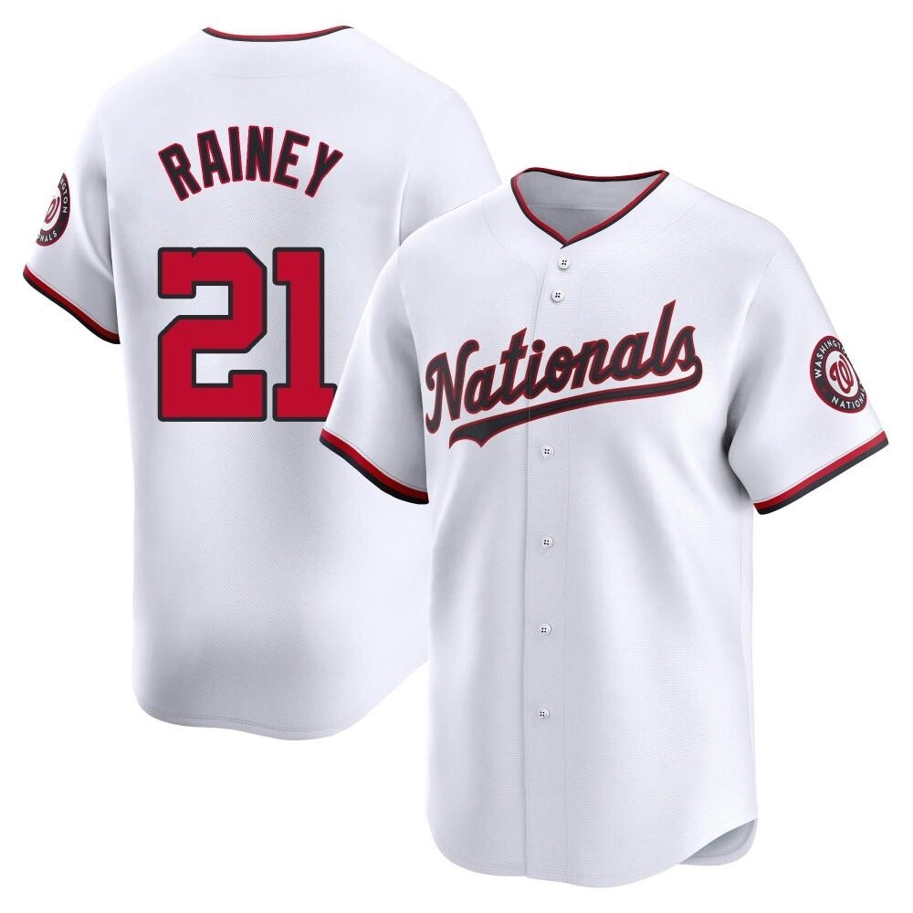 Limited Tanner Rainey Men's Washington Nationals White Home Jersey Limited Tanner Rainey Men's Washington Nationals White Home Jersey