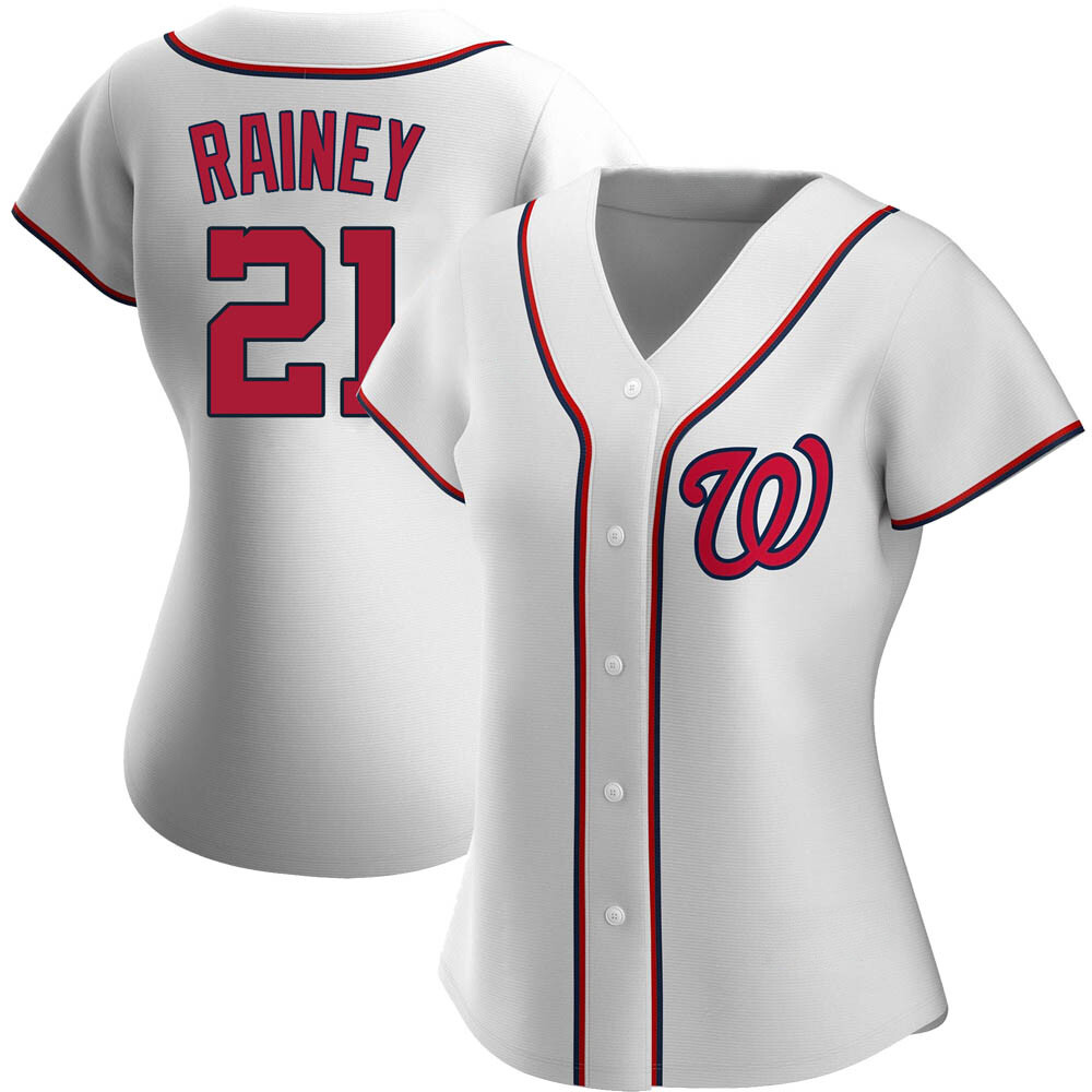 Replica Tanner Rainey Women's Washington Nationals White Home Jersey