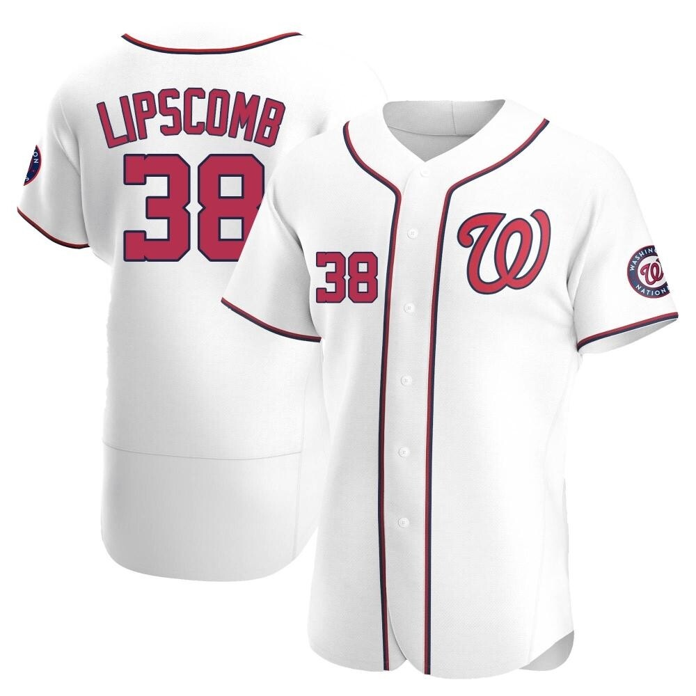 Authentic Trey Lipscomb Men's Washington Nationals White Home Jersey Authentic Trey Lipscomb Men's Washington Nationals White Home Jersey