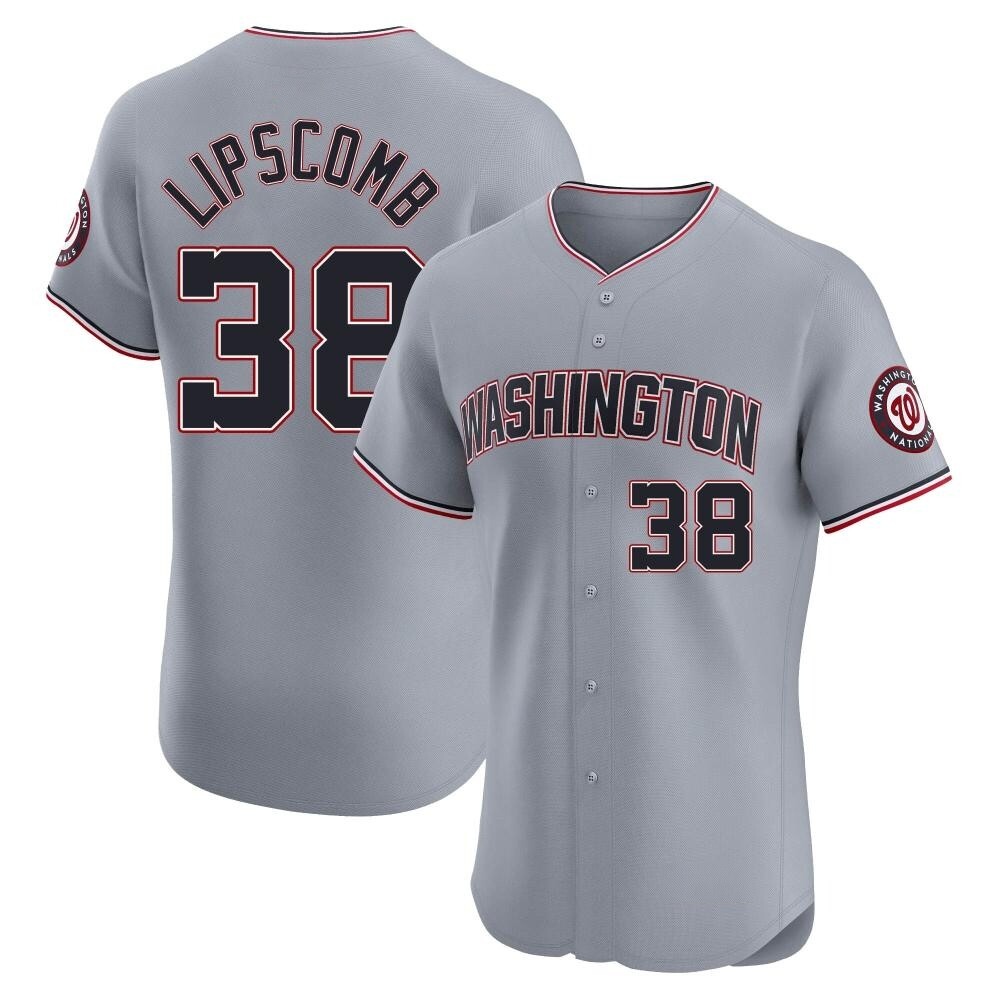 Elite Trey Lipscomb Men's Washington Nationals Gray Road Jersey Elite Trey Lipscomb Men's Washington Nationals Gray Road Jersey