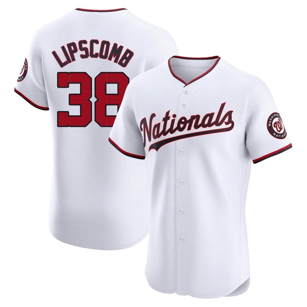 Elite Trey Lipscomb Men's Washington Nationals White Home Jersey Elite Trey Lipscomb Men's Washington Nationals White Home Jersey