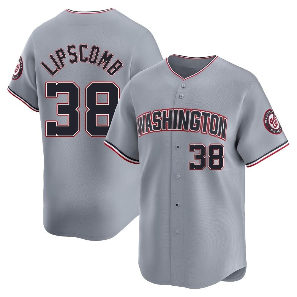 Limited Trey Lipscomb Men's Washington Nationals Gray Road Jersey Limited Trey Lipscomb Men's Washington Nationals Gray Road Jersey