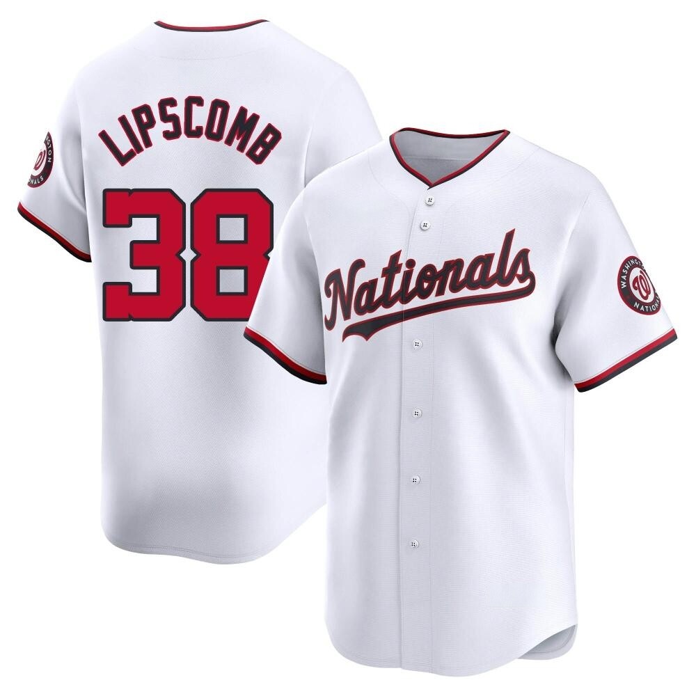 Limited Trey Lipscomb Men's Washington Nationals White Home Jersey Limited Trey Lipscomb Men's Washington Nationals White Home Jersey